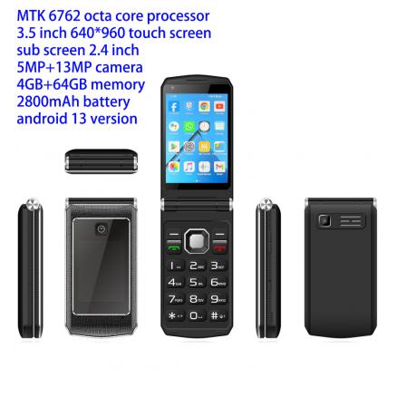 3.5 inch touch screen 4g flip phone android